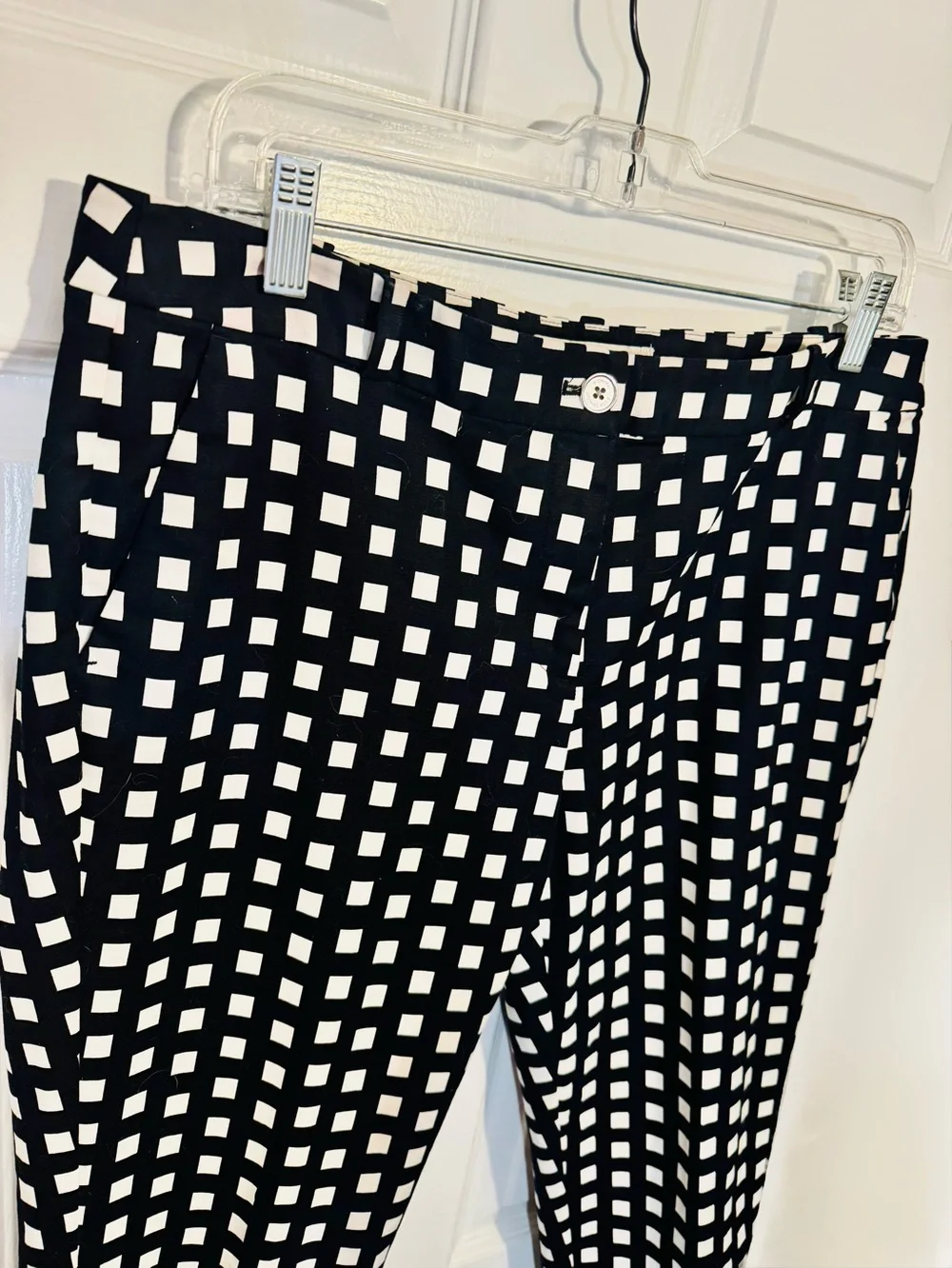 Michael Kors Women’s Straight Leg Ankle Pants Black and White Geometric Size 12